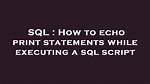 How to Echo Print Statements While Executing a Sql Script