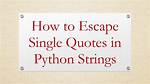 How to Escape Single Quotes in Python on a Server to Be Used in Javascript on a Client