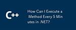 How to Execute a Method Every Minute