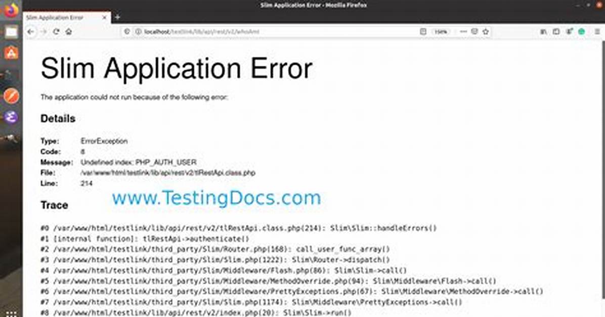 How to Fix "Slim Application Error" Error While Using Lampp to Host