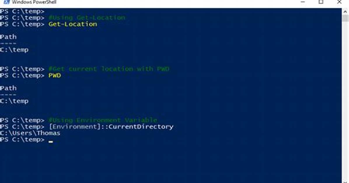 How to Get Current Path in Powershell into a Variable