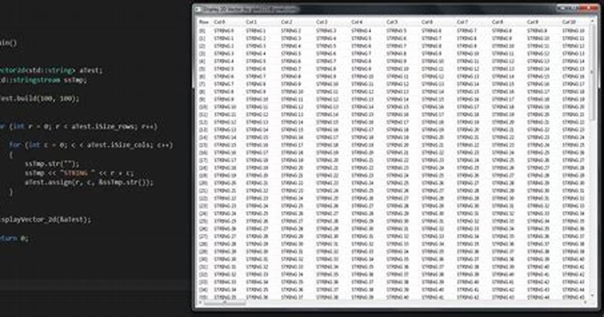 How to Implement 2D Vector Array?