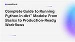 How to Implement Python Udf in Dbt