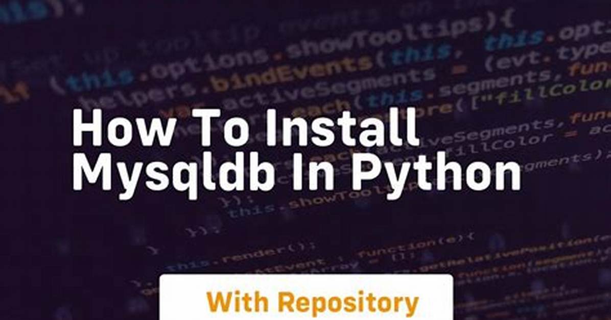 How to Install Python Mysqldb Module Using Pip?