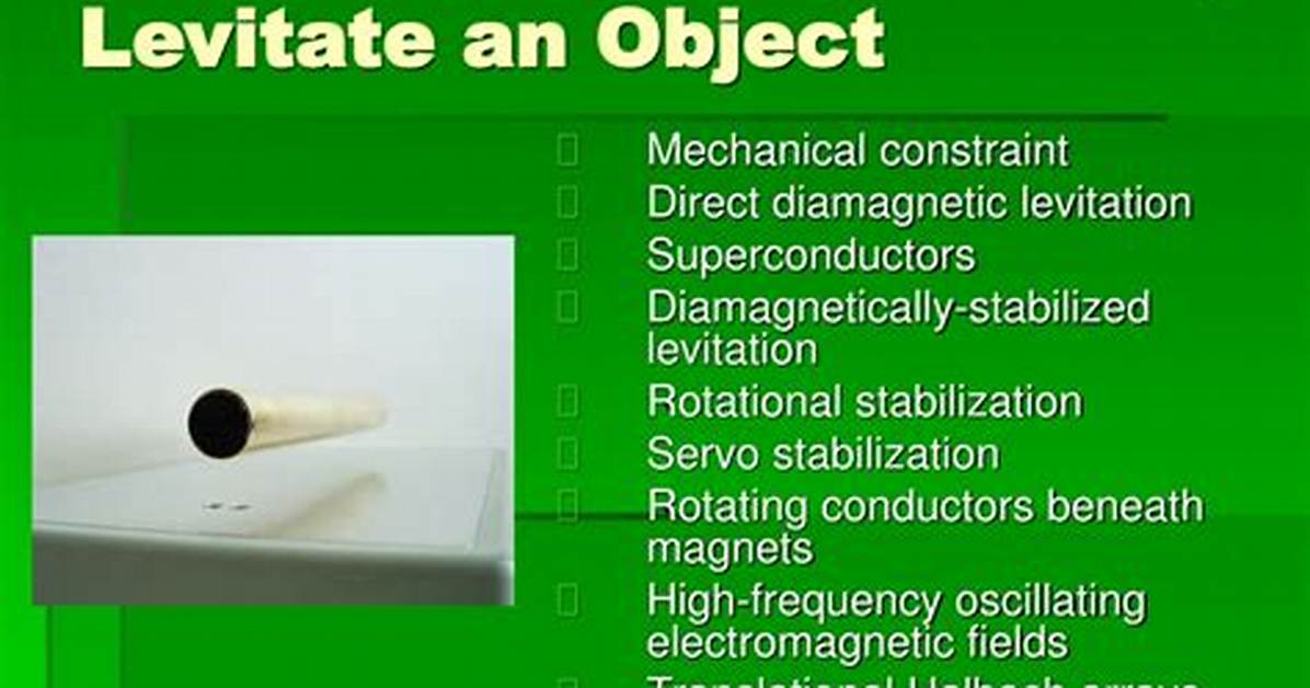 How to Magnetically Levitate Objects?