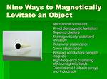 How to Magnetically Levitate Objects?