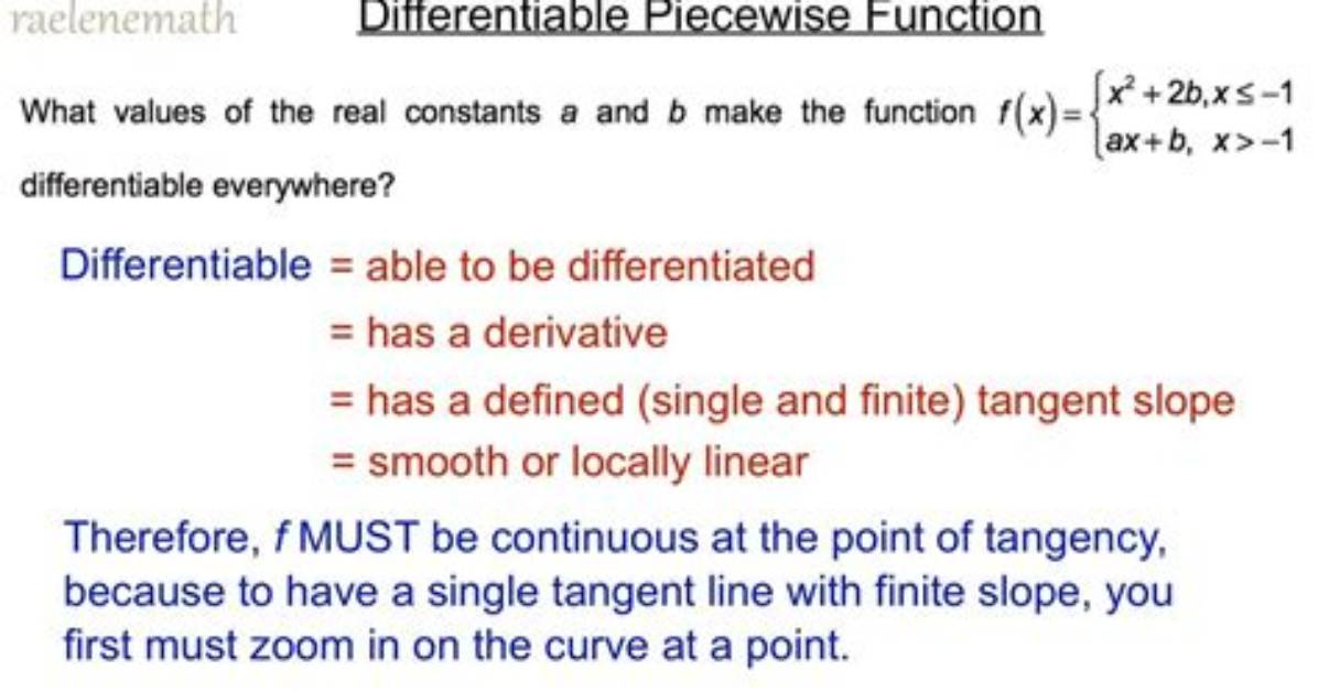 How to Make a Piecewise Function Differentiable?