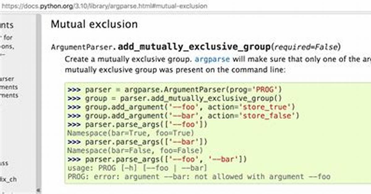 How to Make Python Argparse Mutually Exclusive Group Arguments Without Prefix?