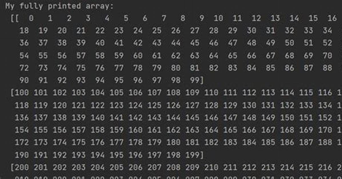 How to Print the Full Numpy Array, Without Truncation?