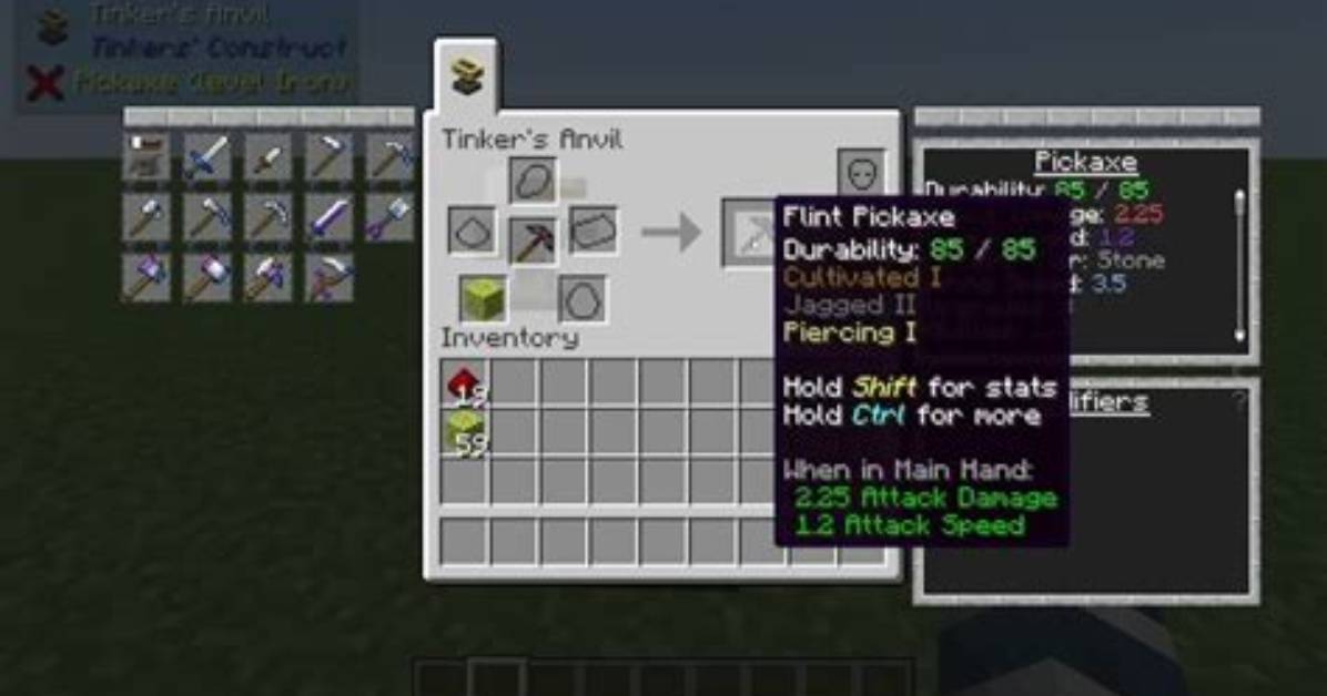 How to Remove Modifiers Tinkers Construct?