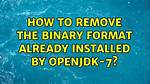 How to Remove the Binary Format Already Installed by Openjdk-7