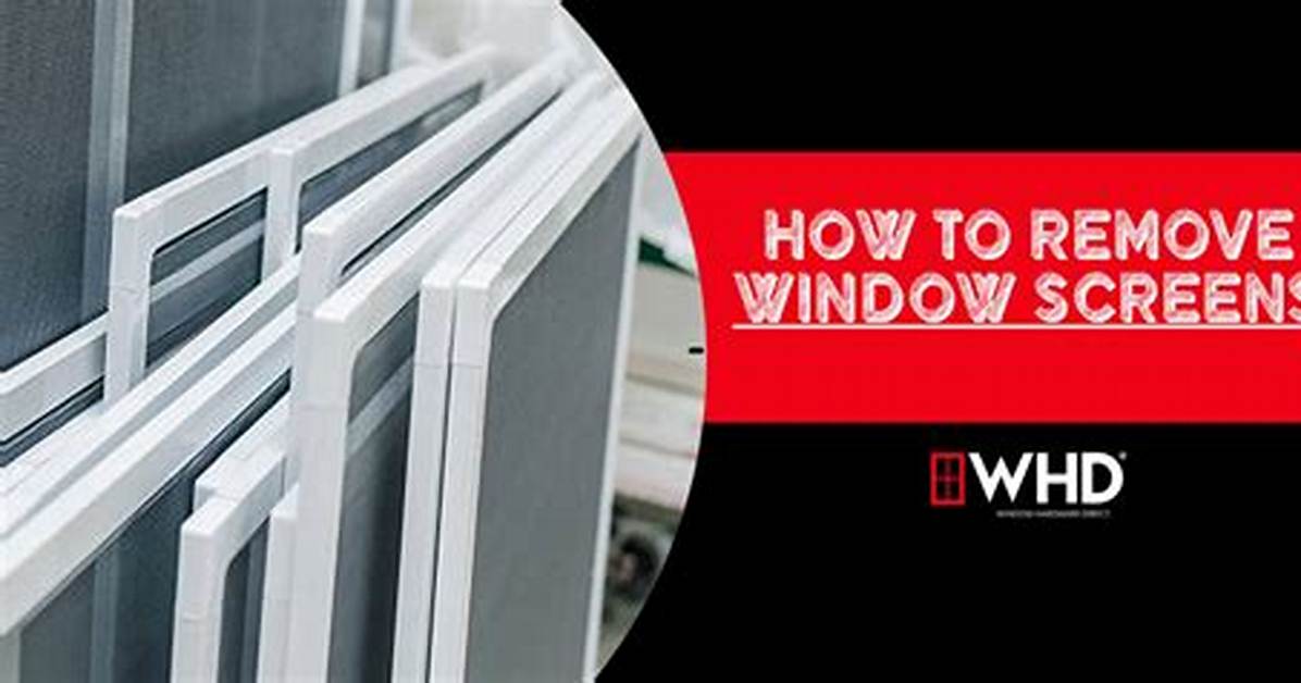 How to Remove Window Screen