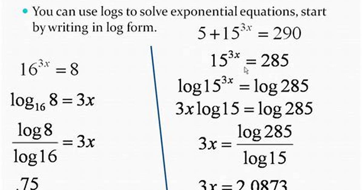 How to Solve Exponents Using Log?