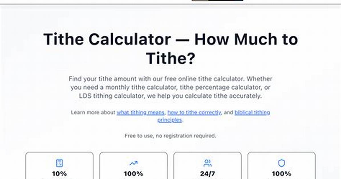 How to Tithe Correctly: Tithe Calculator