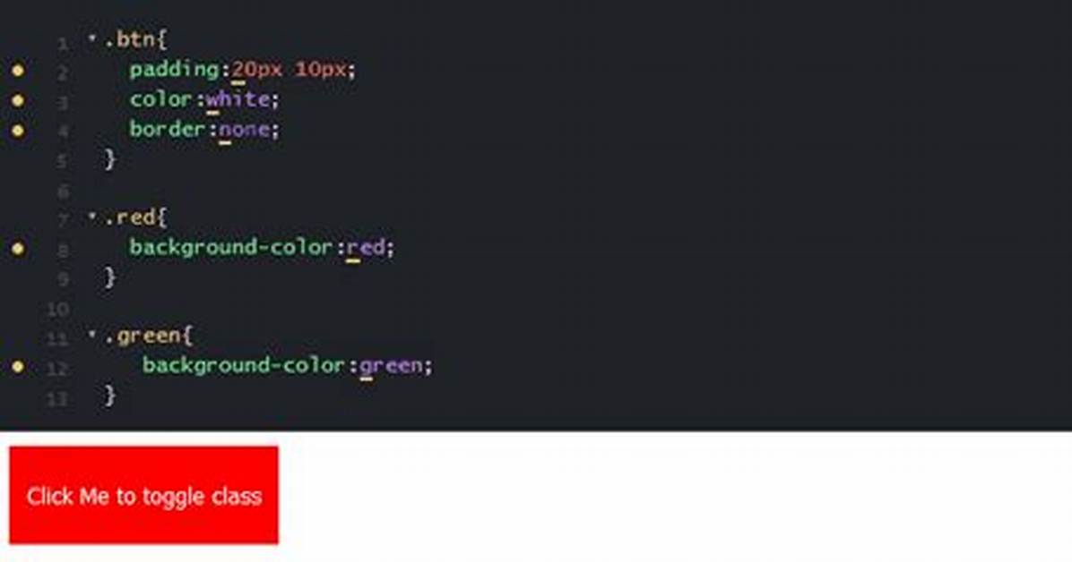 How to Toggle Class Using Pure Javascript in Html