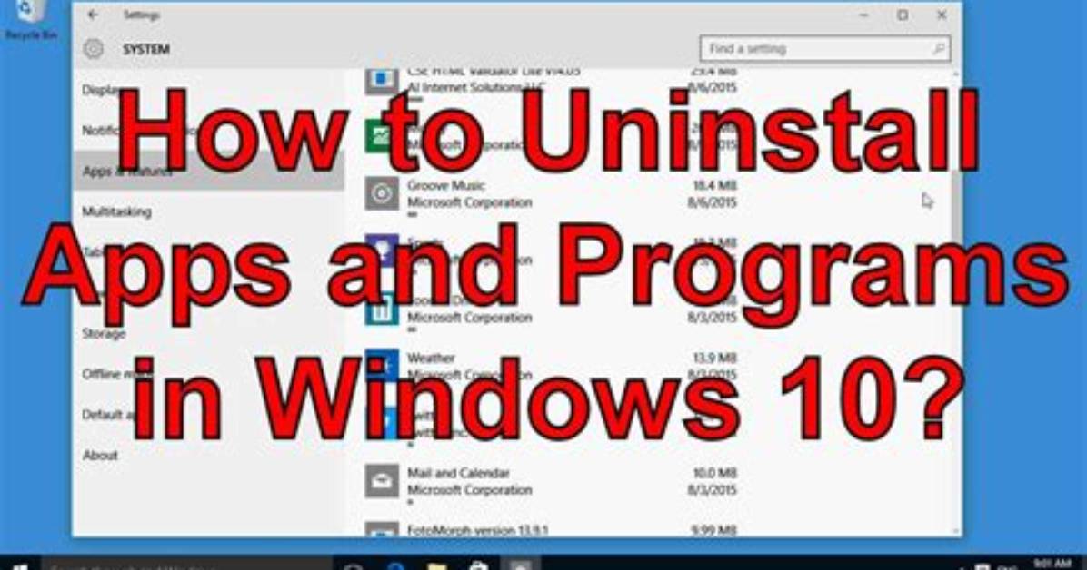 How to Uninstall Program Windows 10?