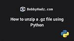 How to Unzip Gz File Using Python