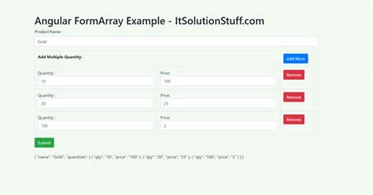 How to Work with Formarray and Angular-Material Table