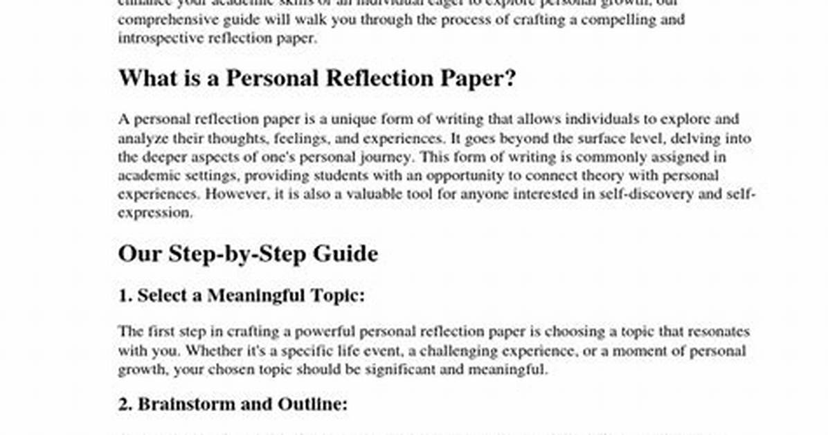 How to Write a Self Reflection?