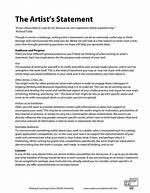 How to Write an Artist Statement