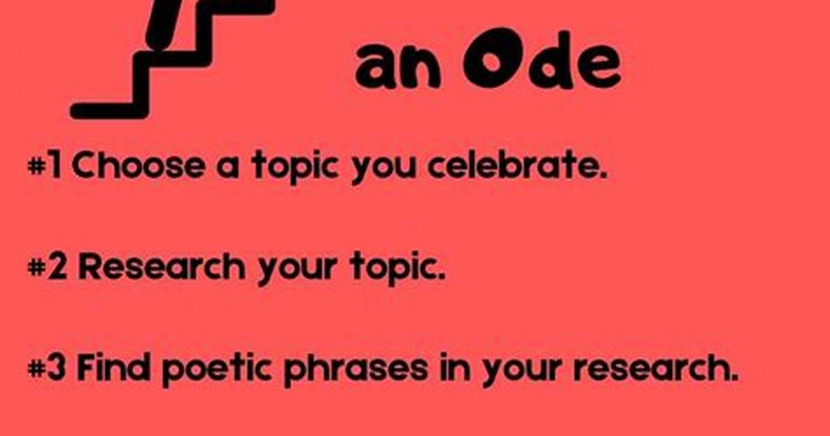 How to Write an Ode