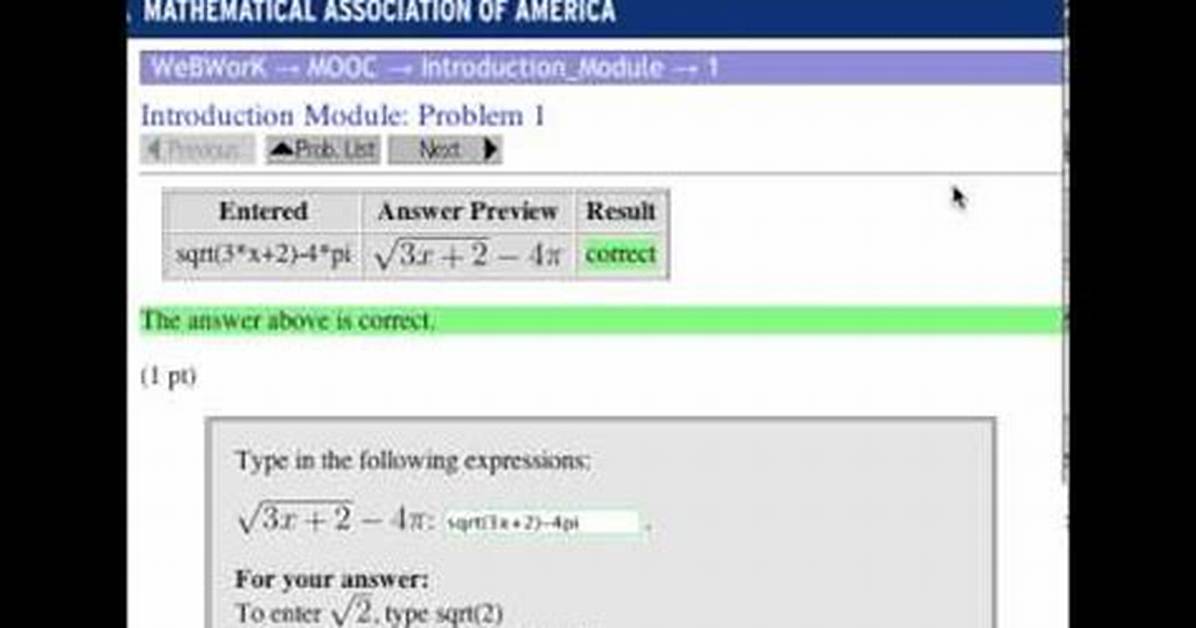 How to Write Square Root in Webwork?