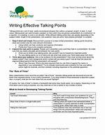 How to Write Talking Points