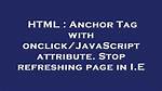 Html Anchor Tag with Javascript Onclick Event