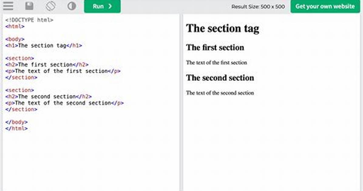 Html Section Tag