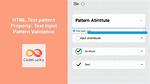 Html5 Email Input Pattern Attribute