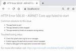 Http Error 500.30 - Asp. Net Core 5 App Failed to Start