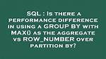 Huge Performance Difference When Using Group by vs Distinct