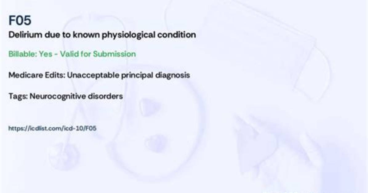 Icd 10 Code for Delirium