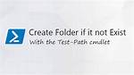 If a Folder Does Not Exist, Create It