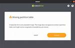 Image Writer Not Working - Missing Partition Table