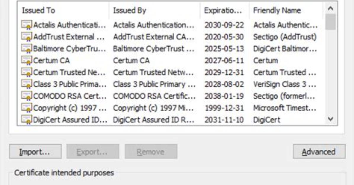 Import Certificates Using Command Line on Windows