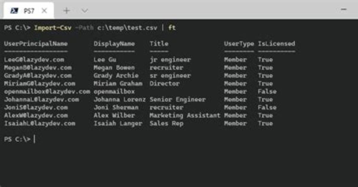 Import-Csv with Powershell Using a Variable Path
