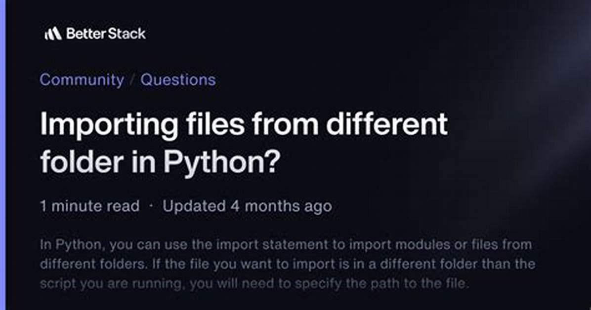 Importing Files from Different Folder