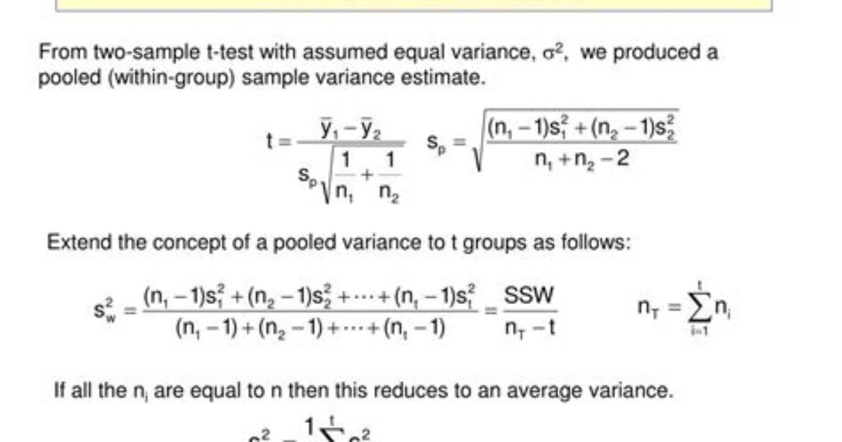 In a Pooled Variance?