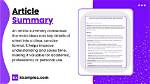 In an Article Summarizing?
