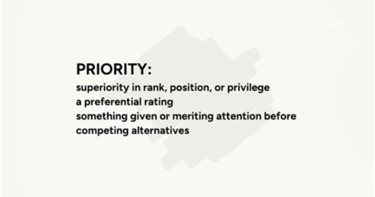 In First Priority Meaning?