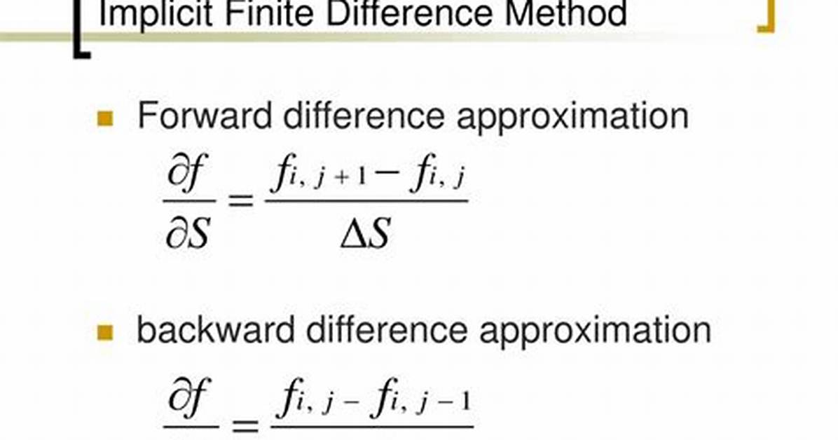 In Implicit Finite Difference?