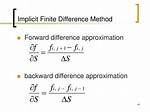 In Implicit Finite Difference?