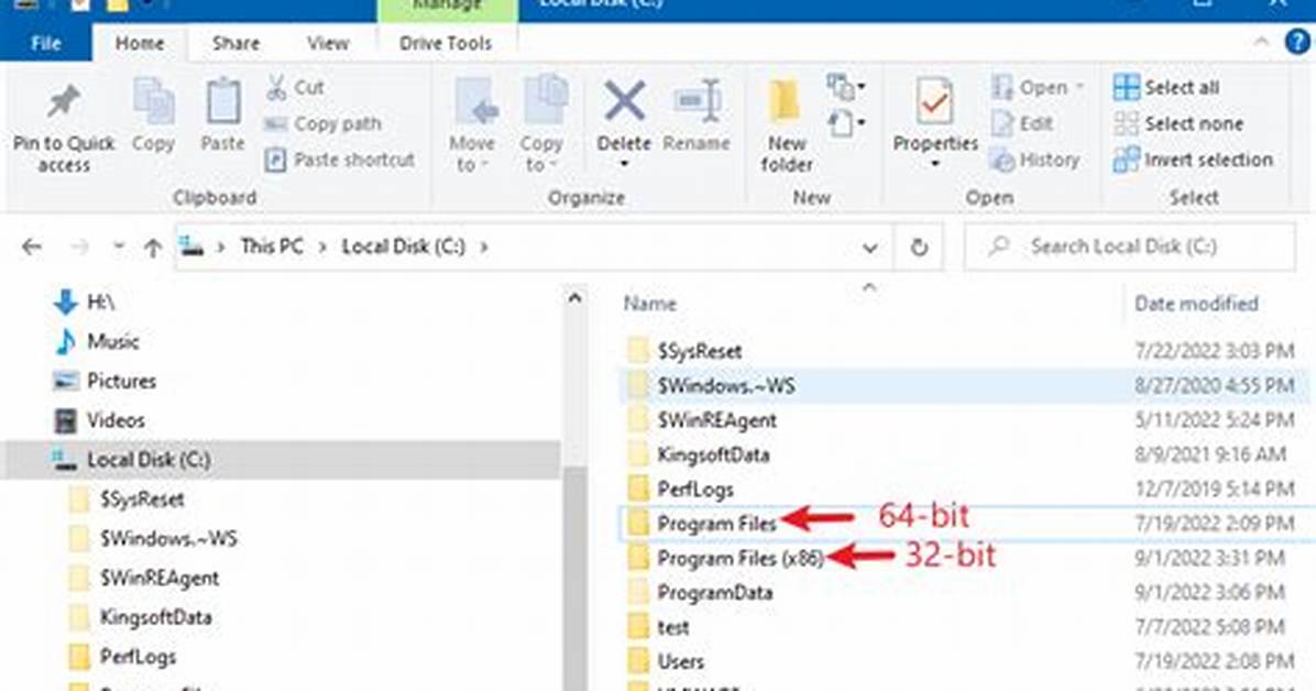 In What Folder Does 32 Bit Windows 7 Store 32 Bit Programs?