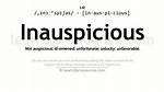 Inauspicious Definition