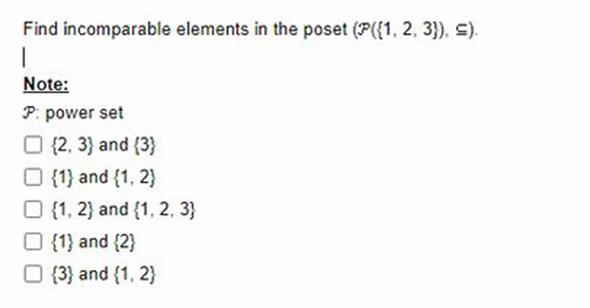 Incomparable Elements in a Poset