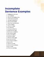 Incomplete Sentence