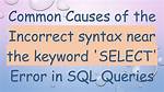 Incorrect Syntax Near Insert
