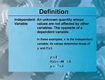Independent Variable Definition Math