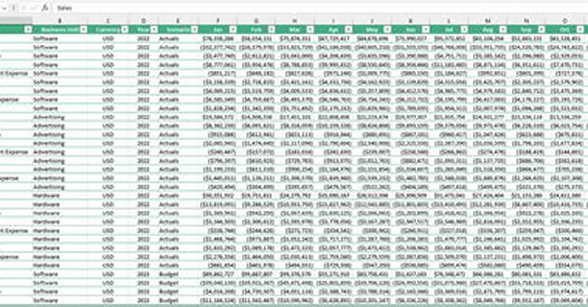Information on Spreadsheets